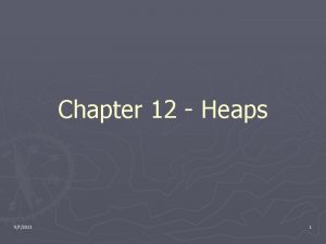 Chapter 12 Heaps 972021 1 Introduction Heaps are