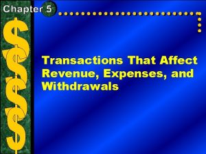 Transactions That Affect Revenue Expenses and Withdrawals Section