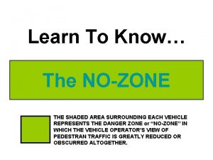 Learn To Know The NOZONE THE SHADED AREA