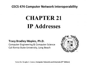 CECS 474 Computer Network Interoperability CHAPTER 21 IP