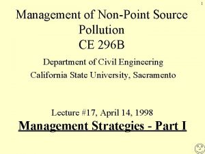 1 Management of NonPoint Source Pollution CE 296