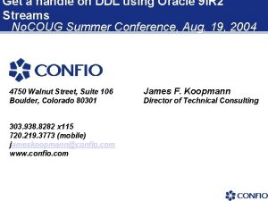 Get a handle on DDL using Oracle 9