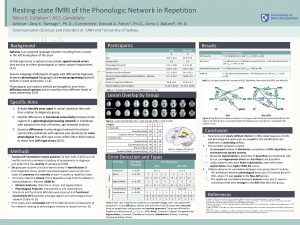 Restingstate f MRI of the Phonologic Network in