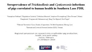Seroprevalence of Trichinellosis and Cysticercosis infections of pigs