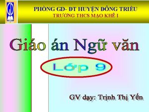 PHNG GD T HUYN NG TRIU TRNG THCS