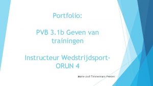 Portfolio PVB 3 1 b Geven van trainingen