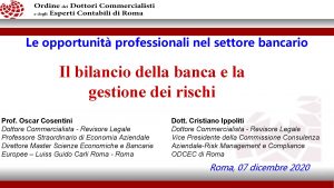 Le opportunit professionali nel settore bancario Il bilancio