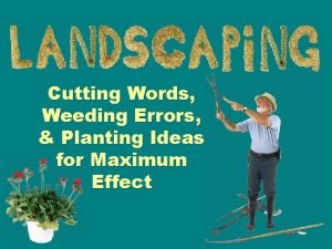 Cutting Words Weeding Errors Planting Ideas for Maximum
