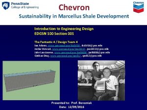 Chevron Sustainability in Marcellus Shale Development Introduction to