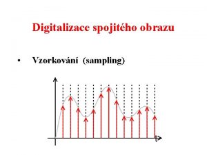 Digitalizace spojitho obrazu Vzorkovn sampling Digitalizace spojitho obrazu