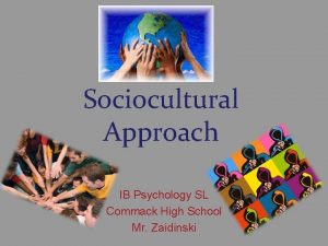 Sociocultural Approach IB Psychology SL Commack High School
