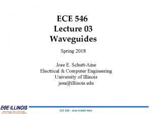 ECE 546 Lecture 03 Waveguides Spring 2018 Jose