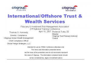 InternationalOffshore Trust Wealth Services Fiduciary Investment Risk Management