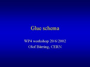 Glue schema WP 4 workshop 2062002 Olof Brring