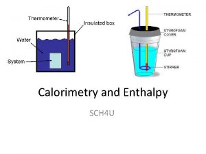 Calorimetry and Enthalpy SCH 4 U Specific heat