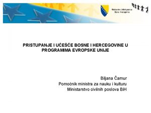 PRISTUPANJE I UEE BOSNE I HERCEGOVINE U PROGRAMIMA