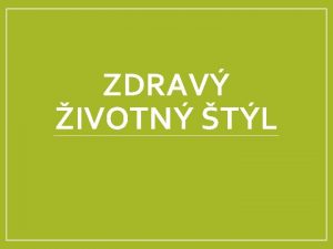 ZDRAV IVOTN TL Zdrav ivotn tl v 2