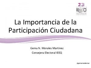 La Importancia de la Participacin Ciudadana Gema N