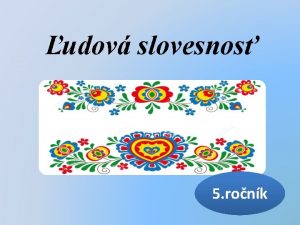 Ludove rozpravky znaky