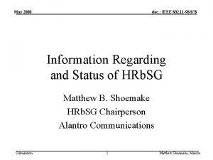 May 2000 doc IEEE 802 11 98078 Information