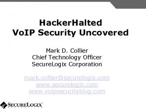 Hacker Halted Vo IP Security Uncovered Mark D