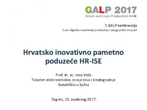 Hrvatsko inovativno pametno poduzee HRISE Prof dr sc