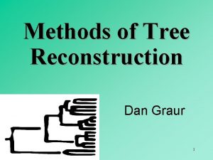 Methods of Tree Reconstruction Dan Graur 1 2