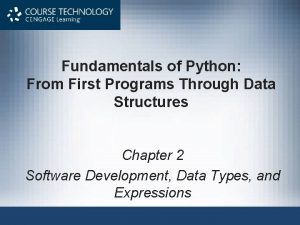 Fundamentals of Python From First Programs Through Data