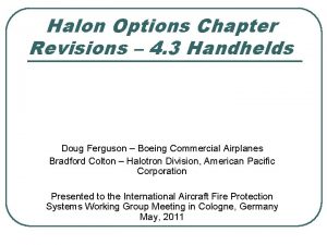 Halon Options Chapter Revisions 4 3 Handhelds Doug