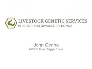 John Genho NBCEC Brown Bagger Series Models for