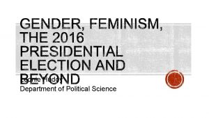 Leonie Huddy Department of Political Science Large gender