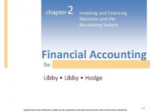 chapter 2 Investing and Financing Decisions and the