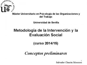 Mster Universitario en Psicologa de las Organizaciones y