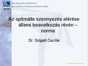 Az optimlis szennyezs elrse llami beavatkozs rvn norma