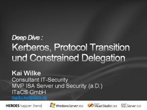 Deep Dive Kerberos Protocol Transition und Constrained Delegation