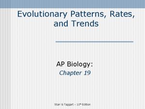 Evolutionary Patterns Rates and Trends AP Biology Chapter