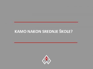 KAMO NAKON SREDNJE KOLE elim se ukljuiti na