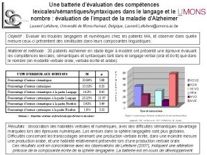 Une batterie dvaluation des comptences lexicalessmantiquessyntaxiques dans le