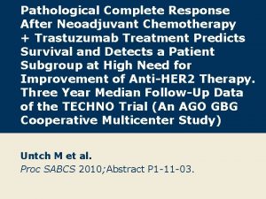 Pathological Complete Response After Neoadjuvant Chemotherapy Trastuzumab Treatment