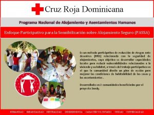 Cruz Roja Dominicana Programa Nacional de Alojamiento y