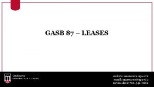 GASB 87 LEASES website onesource uga edu email