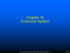 Chapter 16 Endocrine System Mosby items and derived