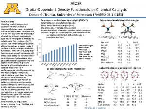 AFOSR OrbitalDependent Density Functionals for Chemical Catalysis Donald