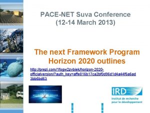 PACENET Suva Conference 12 14 March 2013 The