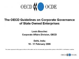 The OECD Guidelines on Corporate Governance of State