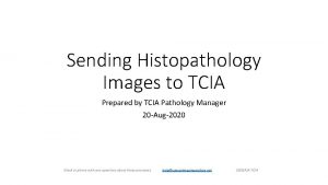 Sending Histopathology Images to TCIA Prepared by TCIA