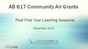 AB 617 Community Air Grants Post First Year