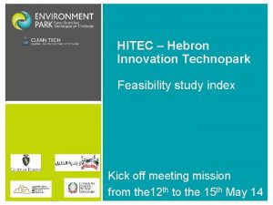 HITEC Hebron Innovation Technopark Feasibility study index Kick