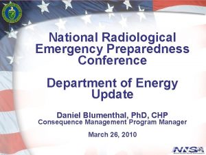 National Radiological Emergency Preparedness Conference Department of Energy