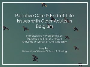 Palliative Care EndofLife Issues with Older Adults in